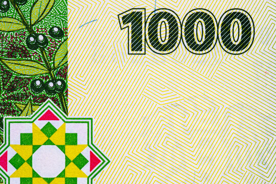 1000 Pounds of Syria with the image of fragments of a banknote for design. Money of Syria.