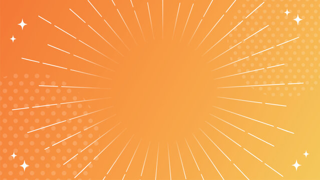 Orange Radial Burst Background with Copy Space オレンジの放射線背景コピースペース