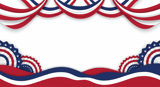USA Patriotic Independence Day Background with Red White and Blue