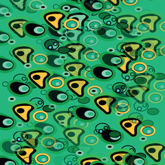 Fototapeta premium seamless abstract pattern with green and yellow circles texture for fabric and wallpaper