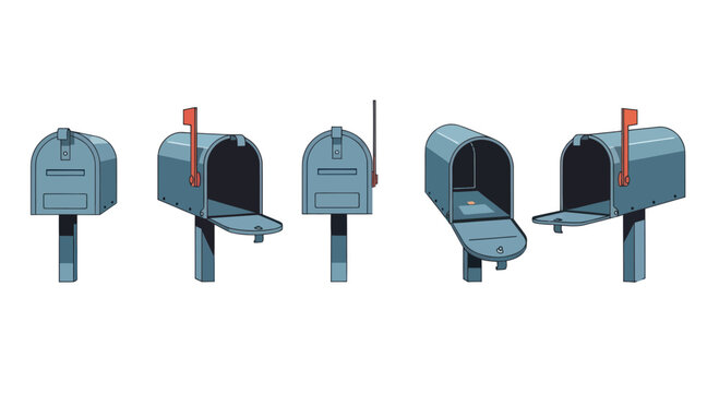 Mailbox Collection: Different Angles and Open/Closed Views