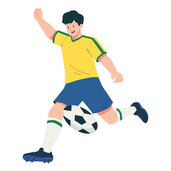 Fototapeta premium World Cup Soccer Player Flat Character Illustration