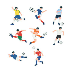 Obraz premium World Cup Soccer Player Flat Character Illustration set