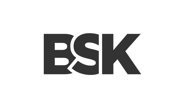 BSK logo design template with strong and modern bold text. Initial based vector logotype featuring simple and minimal typography. Trendy company identity.