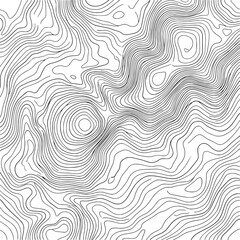 Fototapeta premium Topographic lines create a map in a minimalist illustration