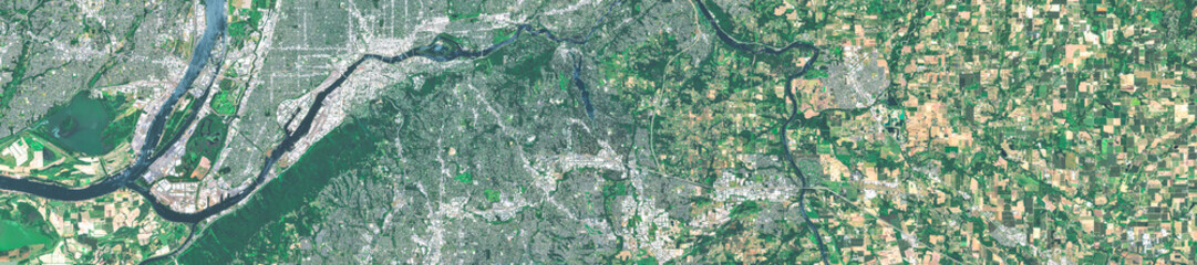 Fototapeta premium Portland USA on open data satellite image