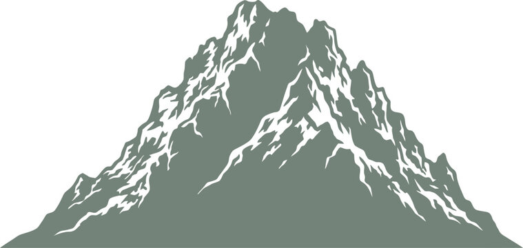 High alpine peak silhouette with detailed vertical rock formations