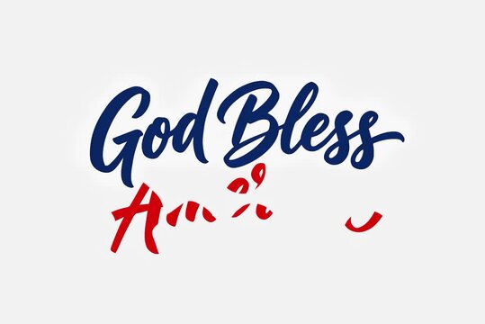 Patriotic God Bless America Text Animation with Stars