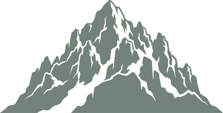 Vertical cliff face and sharp needle-like peaks of a high mountain