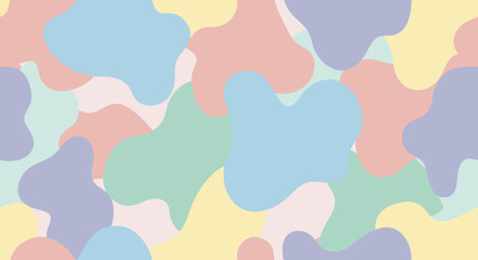 Abstract pastel colored camouflage pattern with soft organic shapes. © Rani