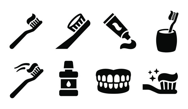 Toothbrush toothpaste icon silhouette vector illustration design