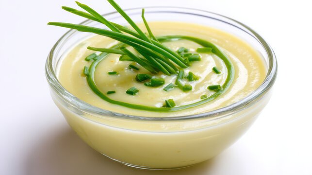 bowl of vichyssoise cold leek and potato soup