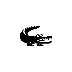 Obraz premium Minimalist crocodile mascot logo design