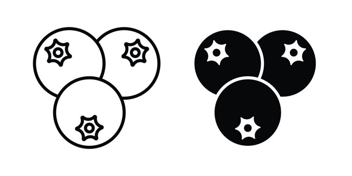 Blueberries icon illustration simple design elements