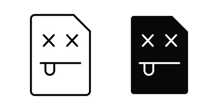 Broken Image icon illustration simple design elements