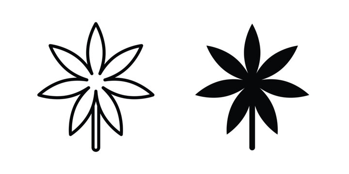 Cannabis icon illustration simple design elements