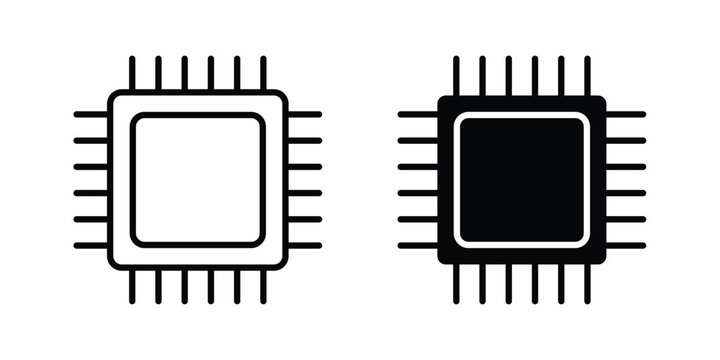 Computer chip icon illustration simple design elements