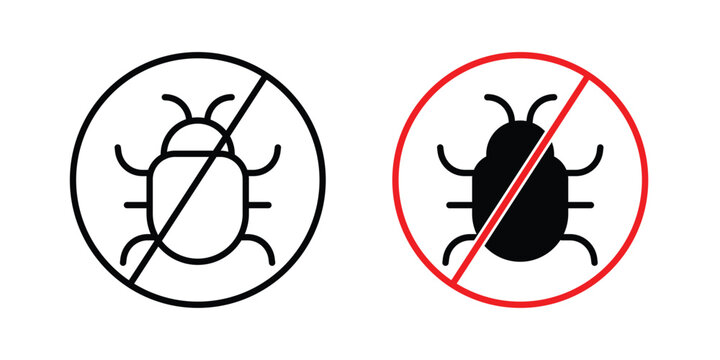 No Bug icon illustration simple design elements