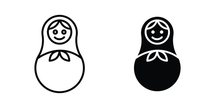 Nesting dolls icon illustration simple design elements