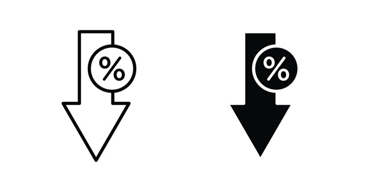 Percent down icon illustration simple design elements