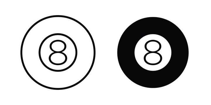 Pool 8 ball icon illustration simple design elements