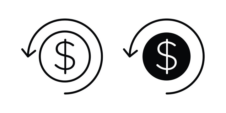 Refund icon illustration simple design elements