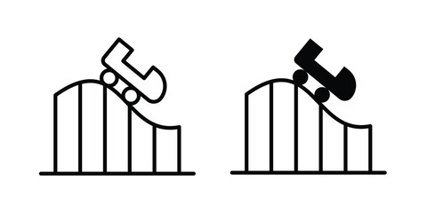 Roller coaster icon illustration simple design elements © Cristiane