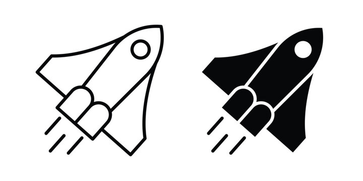 Space shuttle icon illustration simple design elements