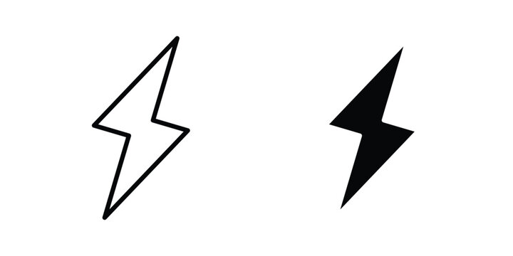 thunderbolt icon illustration simple design elements
