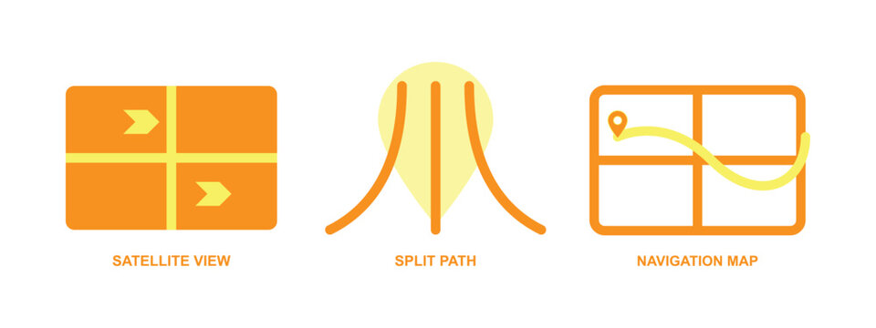 Satellite view vector icon for modern map applications and navigation designs.