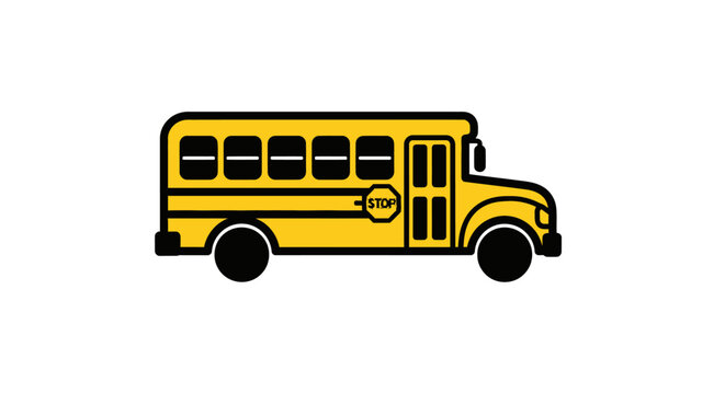 Yellow School Bus Transportation Vehicle.
