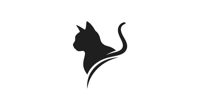 Black silhouette of a cat head.