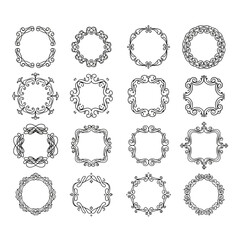 Fototapeta premium Collection of Ornate Decorative Vintage Frames and Borders.