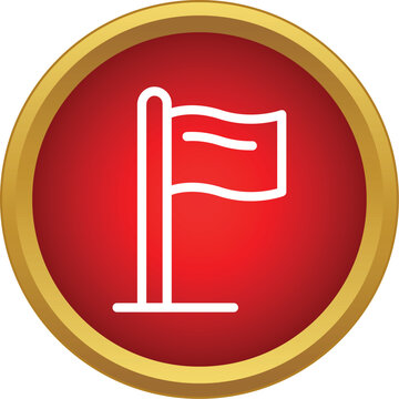 Flag icon on a red button with a golden ring symbolizing success and checkpoints
