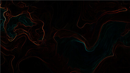 Abstract topographic line art background, dark fluid marble texture with copper and teal veins, luxury organic wavy pattern vector © Sanatçi
