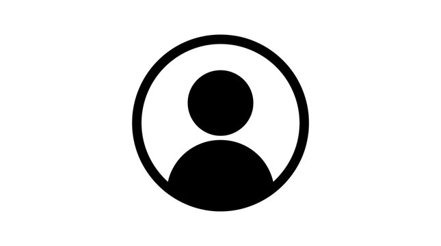 Simple black silhouette of a person in a circle