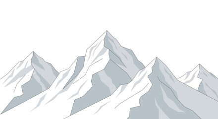 Fototapeta premium Majestic Snow-Capped Mountain Peaks Dominate the Horizon.