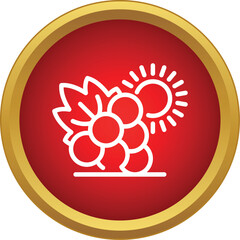 Obraz premium Grape cluster and sun icon representing viticulture, harvest, and wine production