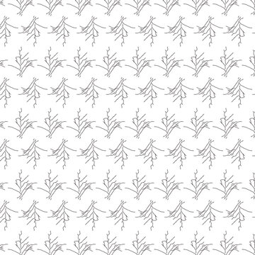 abstract seamless pattern, Minimalist seamless pattern with structured rows of abstract bare tree branches line art.