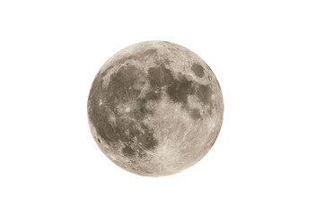 Fototapeta premium Realistic full moon vector style isolated on neutral backdrop.