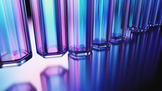 Glass columns with glossy dispersion and gradient light loop