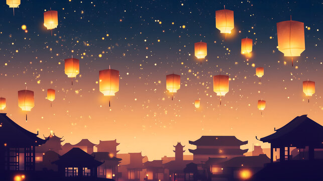 Thousands lanterns blessings
