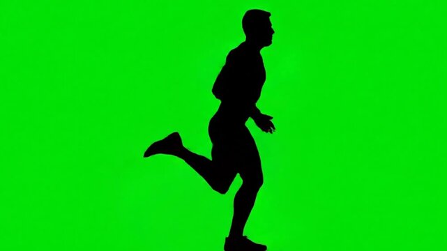 person running quickly green screen video