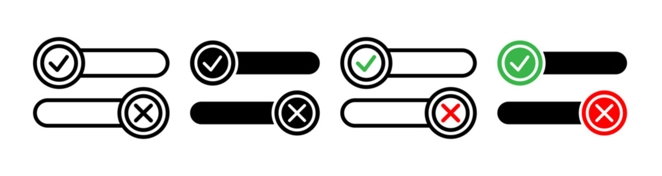 Boolean icons pack. vector illustrations designs