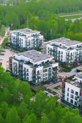 Fototapeta premium New block of flats in a vibrant urban setting
