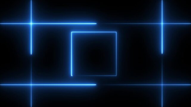 NEON Lights motion red white color loops square motion draws and beautiful lights background linear lamp Beautiful abstract square light line moving fast Colors.