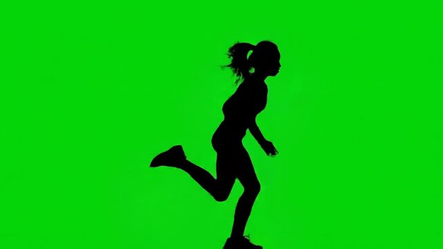 person running quickly green screen video