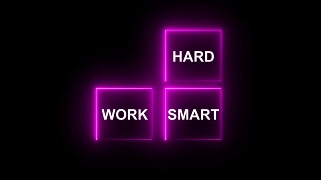 Work hard or smart concept. Blending both hard work with smart work and becoming efficiently effective. Increasing productivity performance.Work smart not hard concept. Success in career, job or life.