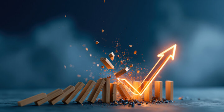 Rising arrow recovery real estate finance growth indicator optimistic rebound
