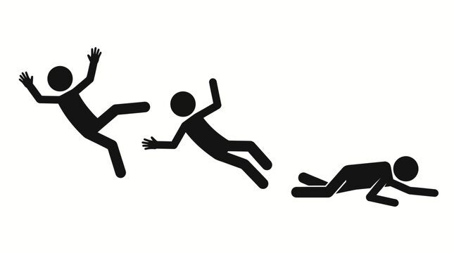 Visualizing the process of an accidental fall, from losing balance to impact